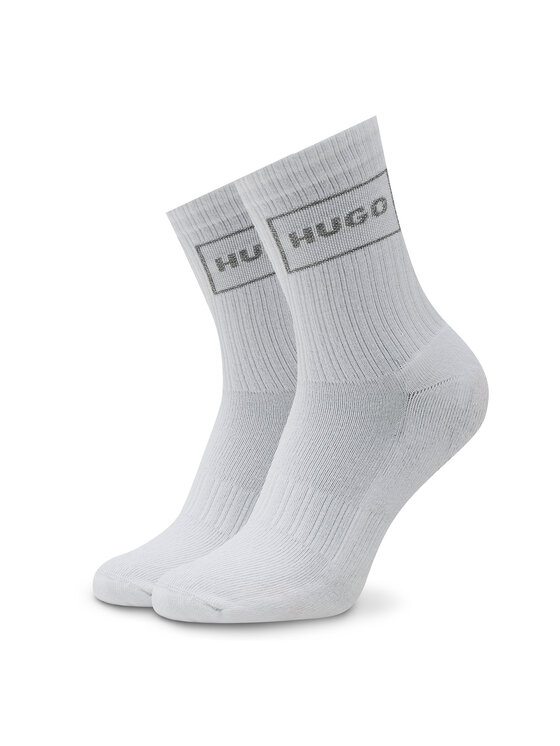 HUGO HUGO Ilgos kojinės 3p Qs Rib Logo Cc W 50484149 Balta
