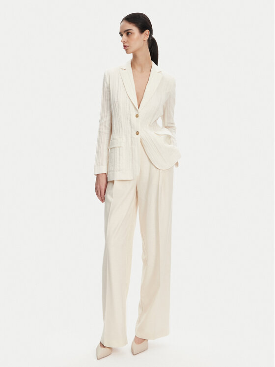 TWINSET TWINSET Marynarka 251TT2140 Écru Slim Fit
