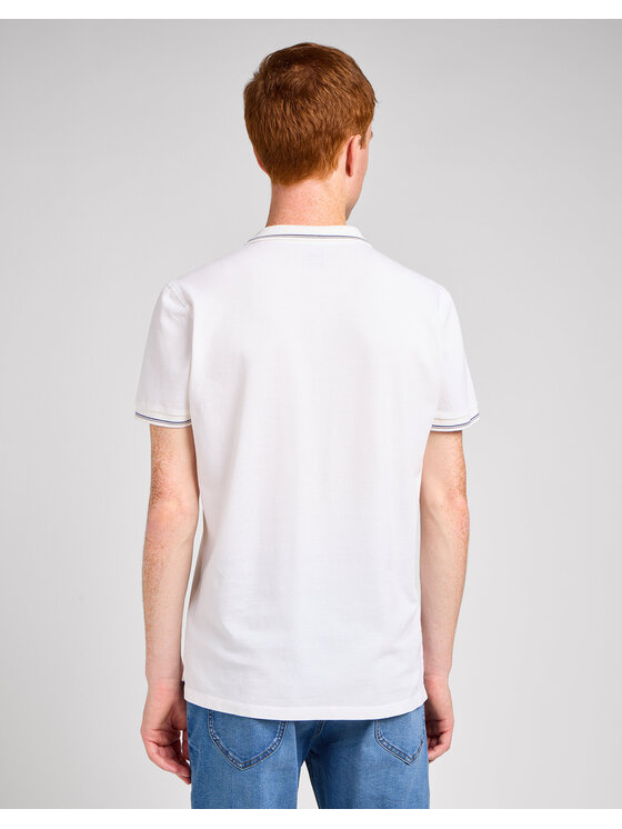 Lee Lee T-Shirt PIQUE POLO Biały Regular Fit