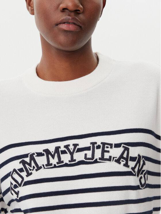Tommy Jeans Tommy Jeans Sweter Varsity DW0DW20251 Écru Regular Fit