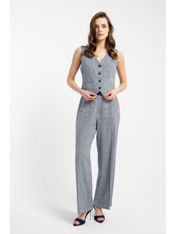 CLICK CLICK Kamizelka 71-0006 Granatowy Regular Fit