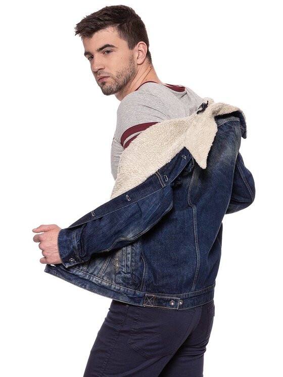 Mustang Mustang Giubbotto invernale NEW YORK SHEARLING Blu Regular Fit