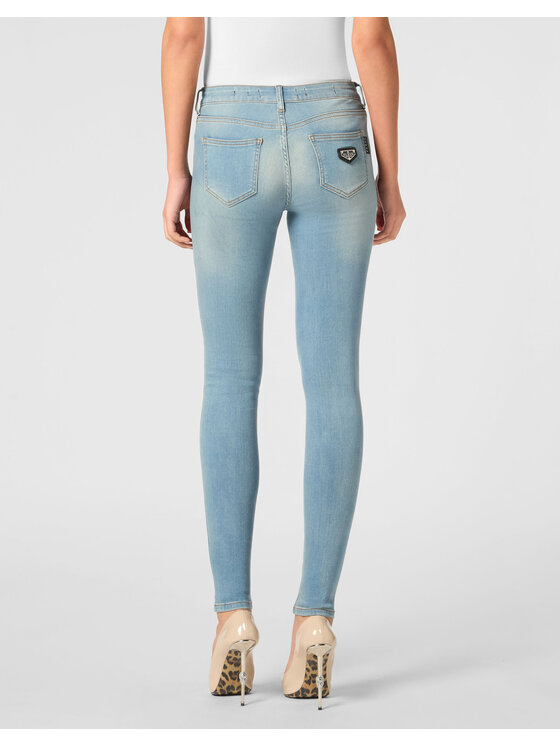 PHILIPP PLEIN PHILIPP PLEIN Džegínsy 1703 Modrá Jegging Fit