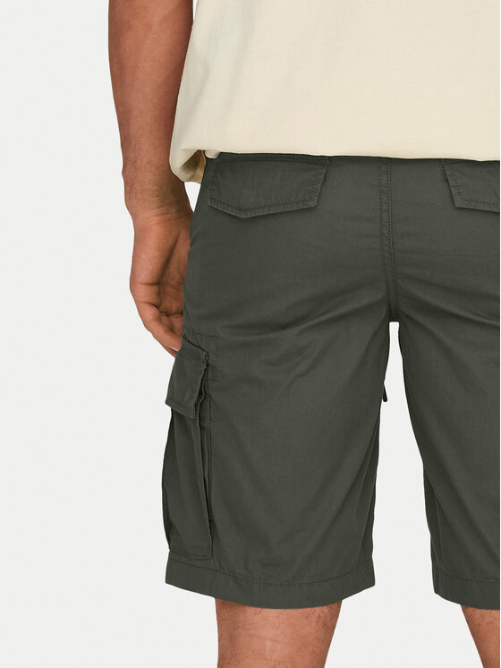 Only & Sons Only & Sons Šortky z materiálu Loc Cargo 22029214 Zelená Regular Fit