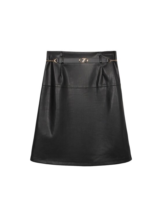 Oltre Oltre Spódnica midi 1302R001534N033 Czarny A-Line Fit