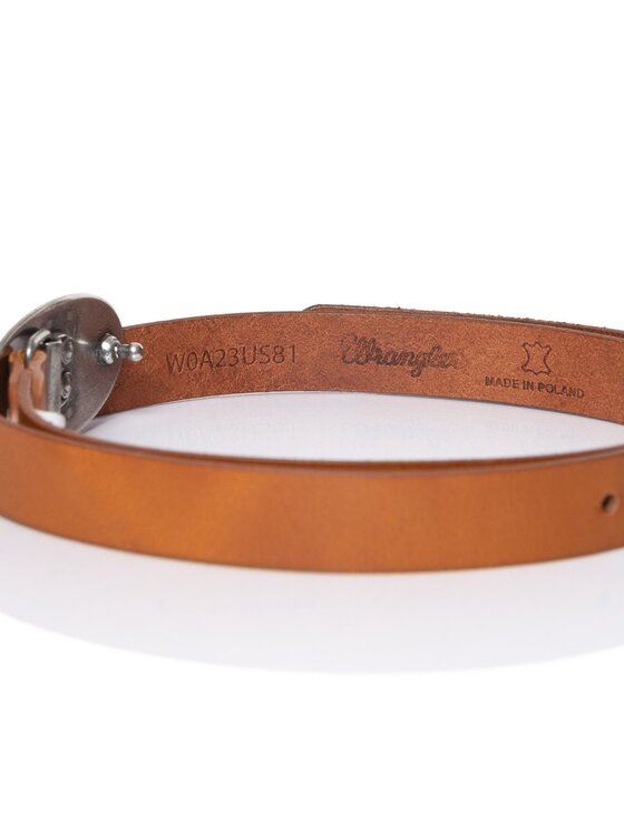 Wrangler Wrangler Pasek Damski CTF SMALL W BELT Brązowy