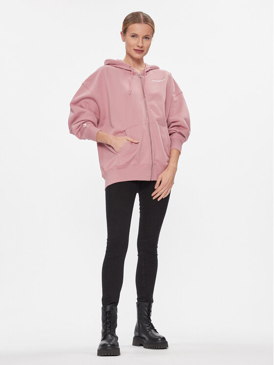 Converse Converse Džemperis ar kapuci Os Wordmark Fz Hoodie 10024532-A07 Rozā Regular Fit