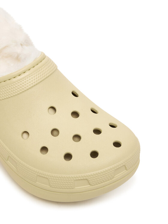 Crocs Crocs Pantoletten Classic Platform Fuzz Lined Clog 212854 Beige