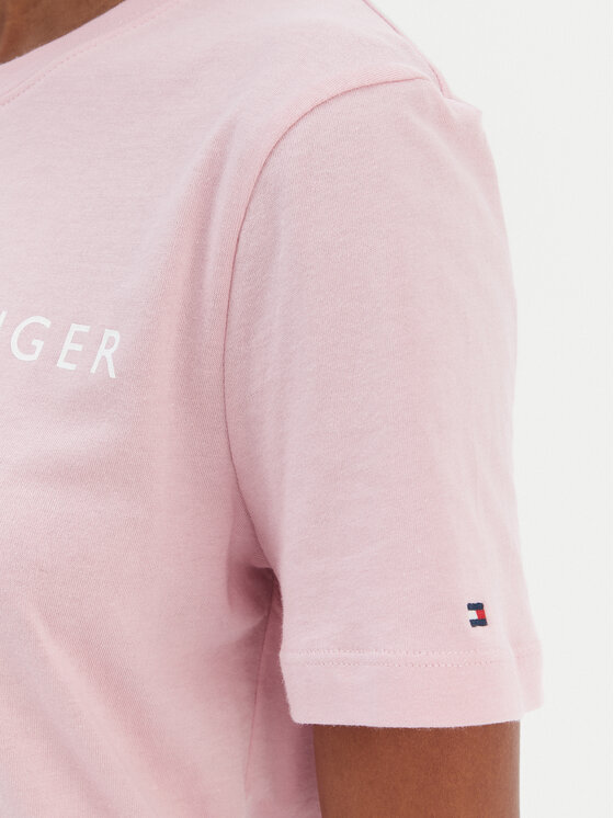 Tommy Hilfiger Tommy Hilfiger T-Shirt Logo WW0WW40276 Różowy Regular Fit