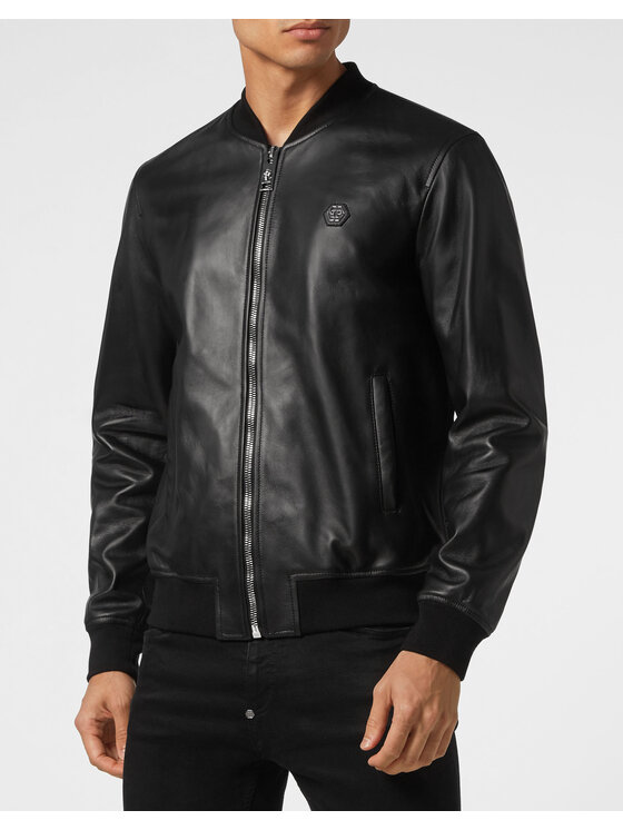 PHILIPP PLEIN PHILIPP PLEIN Giacca di pelle 8465 Nero Regular Fit