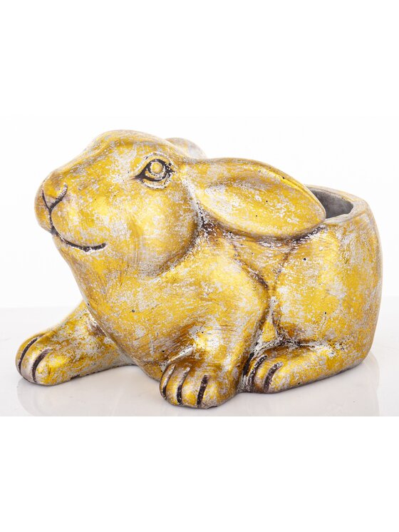 MIAhome MIAhome Osłonka cementowa 15x13x22 cm KRÓLIK Złoty