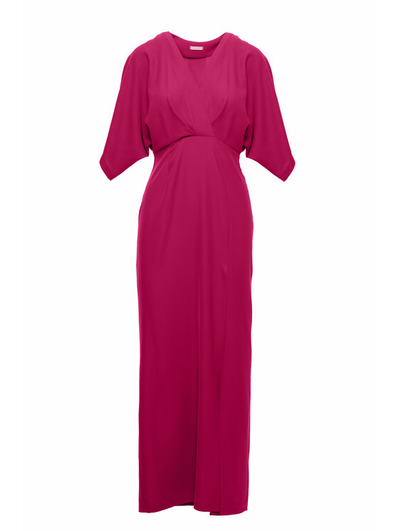 Makover Makover Sukienka codzienna K163 Czerwony Modern Fit