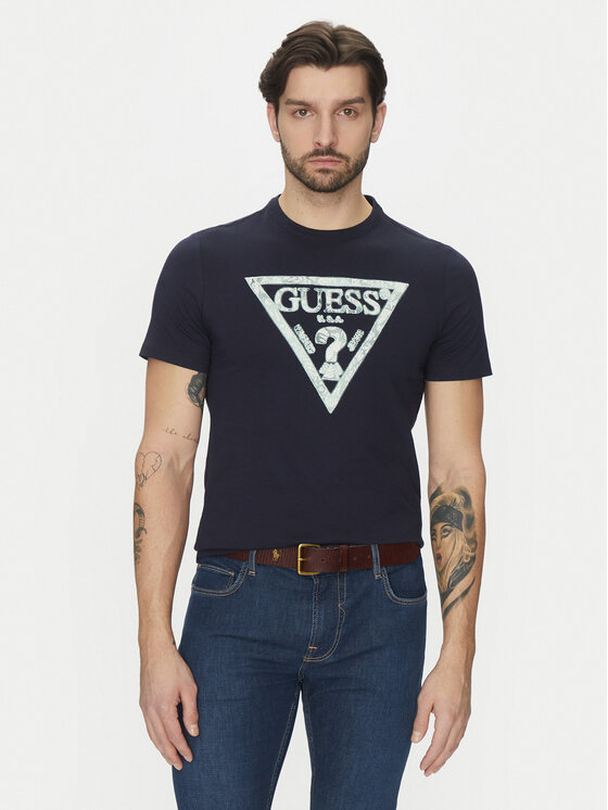 Guess Guess T-shirt M5GI06I3Z14 Tamnoplava Classic Fit