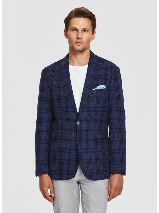 Pako Lorente Pako Lorente Marynarka P26SF-3X-022 Granatowy Slim Fit