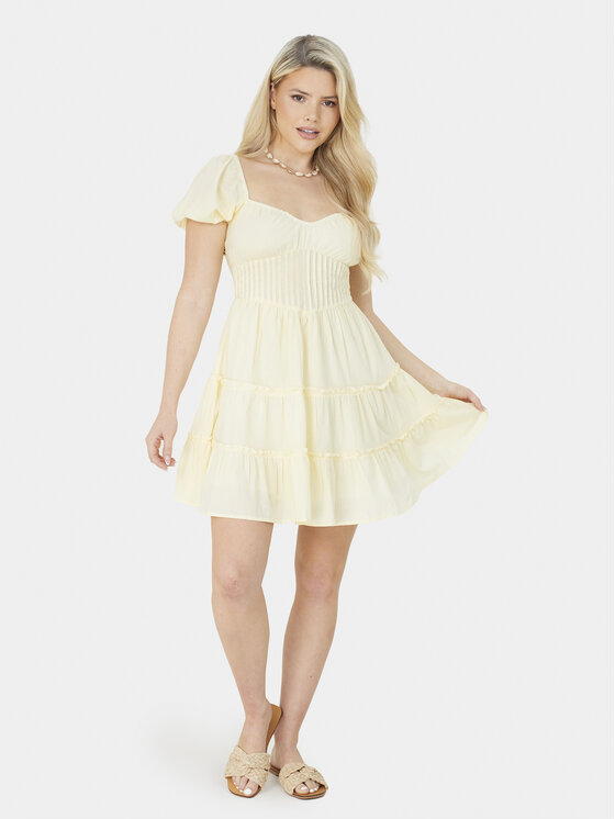 Brave Soul Brave Soul Poletna obleka LDRW-654BELINDAL Rumena Straight Fit