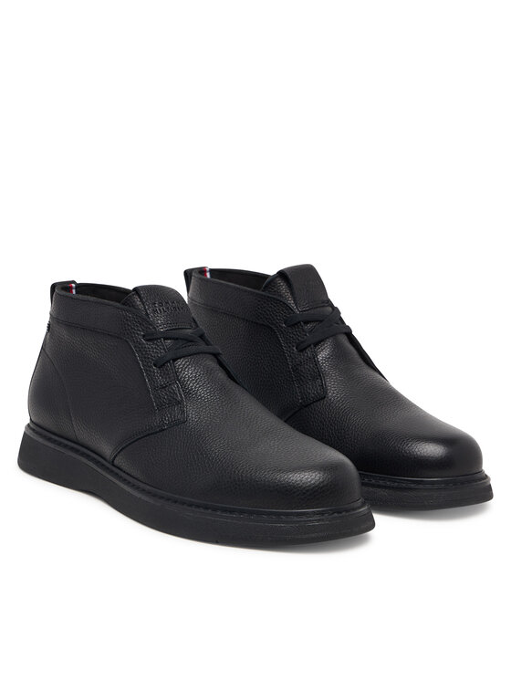 Tommy Hilfiger Tommy Hilfiger Polobotky Comfort Leather Chukka FM0FM06075 Černá