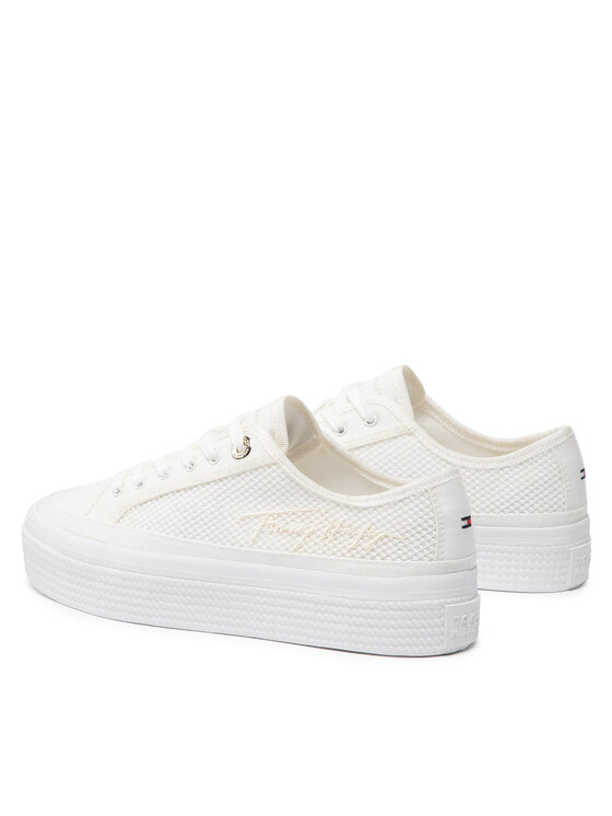 Tommy Hilfiger Tommy Hilfiger Tenis superge Essential Th Mesh Sneaker FW0FW06546 Bela