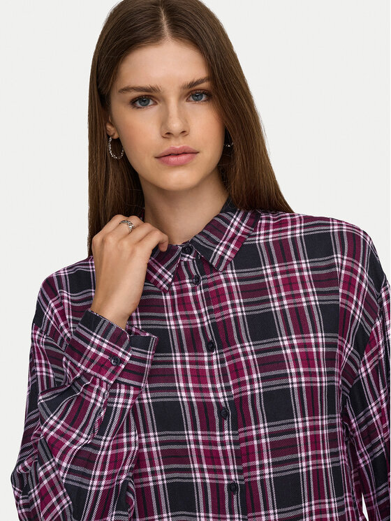 ONLY ONLY Πουκάμισο Evia 15355741 Μπορντό Loose Fit