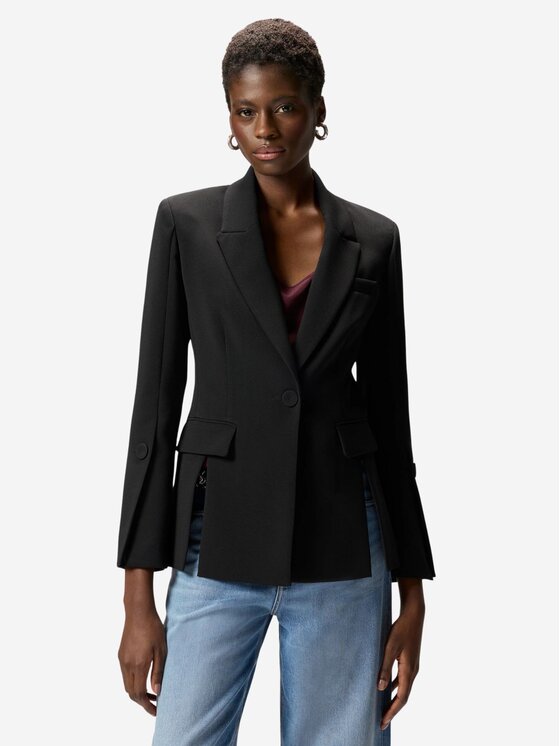 PINKO PINKO Marynarka CARCIOFO GIACCA CANVAS TECNICO Czarny Regular Fit