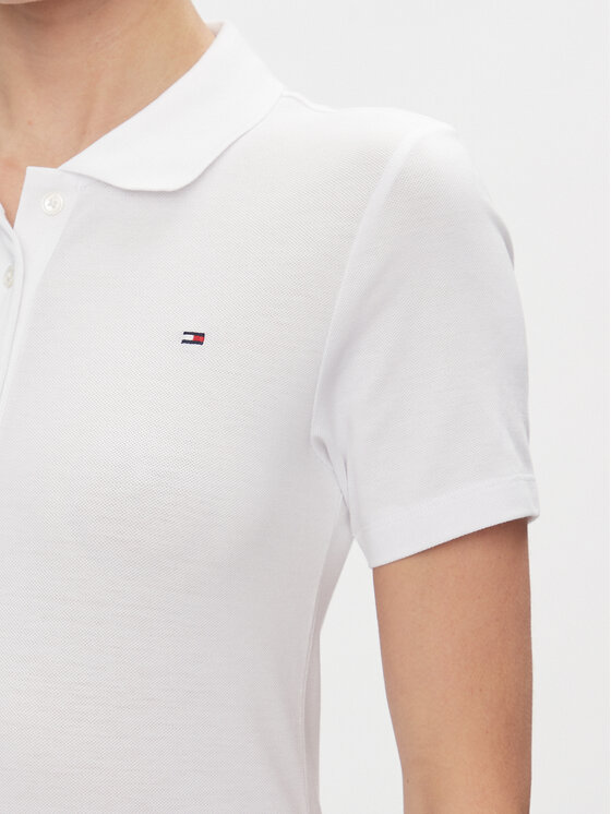 Tommy Hilfiger Tommy Hilfiger Polo majica 1985 WW0WW42047 Bela Slim Fit