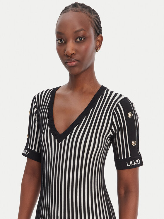 Liu Jo Sport Liu Jo Sport Sukienka dzianinowa TA6062 MS55N Czarny Regular Fit
