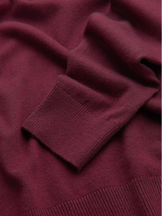 Ombre Ombre Sweter OM-SWBS-0106 Bordowy Regular Fit
