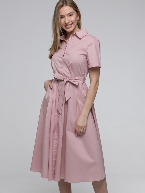 Perso Perso Sukienka letnia RBE265729F Różowy Regular Fit