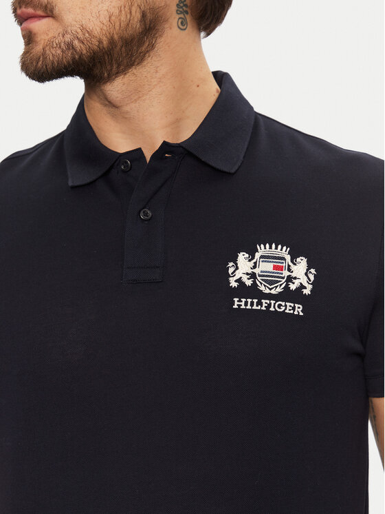 Tommy Hilfiger Tommy Hilfiger Polo Icon Graphic MW0MW37516 Granatowy Regular Fit