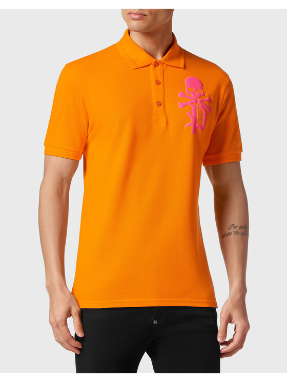 PHILIPP PLEIN PHILIPP PLEIN Polokošeľa 643 Oranžová Slim Fit