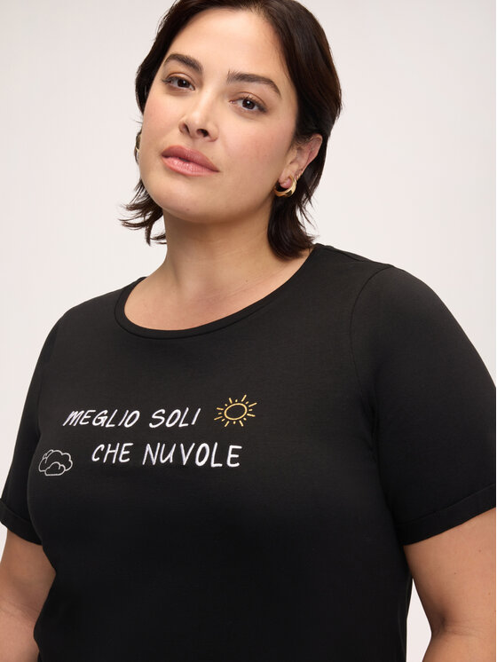 Fiorella Rubino Fiorella Rubino T-shirt G0EPL009366N033 Nero Regular Fit