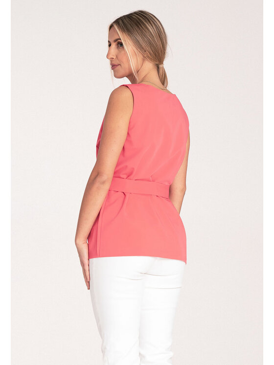 FIGL FIGL Bluzka M1071 Koralowy Regular Fit