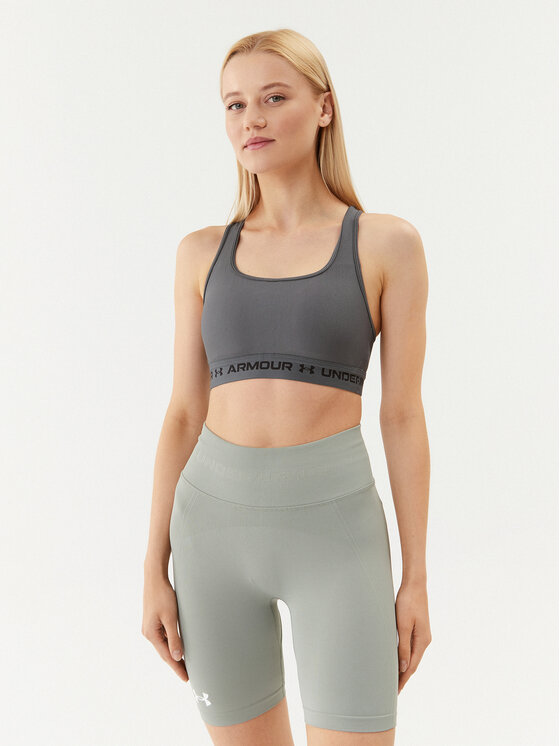 Under Armour Sporta krūšturis Ua Crossback Mid Bra 1361034 Pelēks Compression Fit