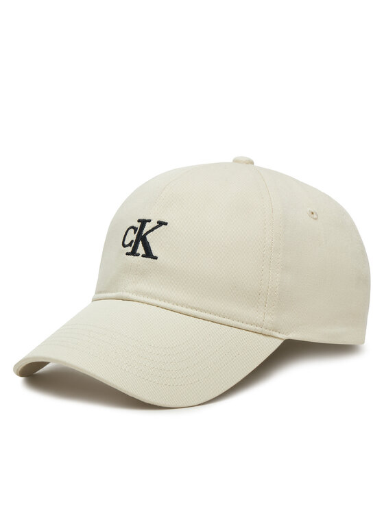 Calvin Klein Jeans Cepure ar nagu Embroidered Monogram Cap LV04K5024G Balts