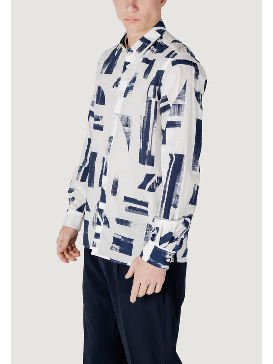 Antony Morato Antony Morato Camicia BARCELONA REGULAR STRAIGHT FIT WITH LOGOED METAL BADGE Blu Regular Fit