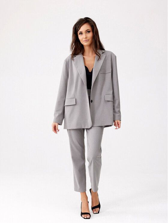 Roco Fashion Roco Fashion Dámské kalhoty Jones Šedá Regular Fit