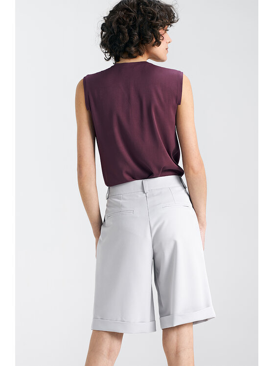 NIFE NIFE Šortky z materiálu SD88 Šedá Relaxed Fit
