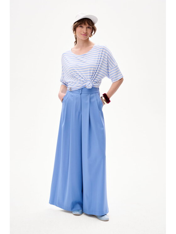 blue shadow blue shadow Spodnie damskie Vida Niebieski Regular Fit