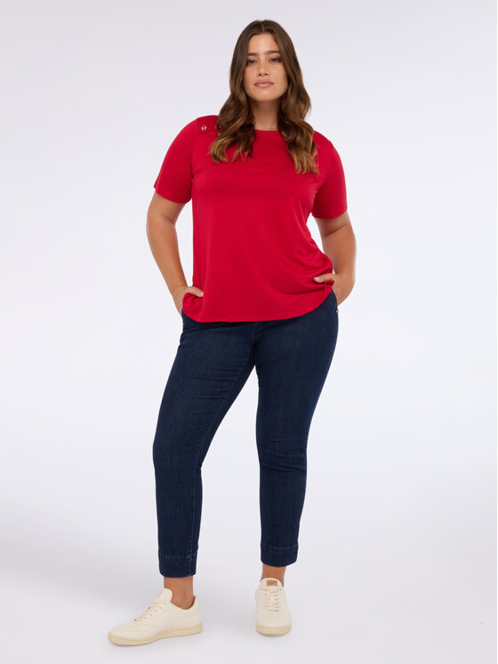 Fiorella Rubino Fiorella Rubino T-Shirt G01XL008831N016 Czerwony Boxy Fit