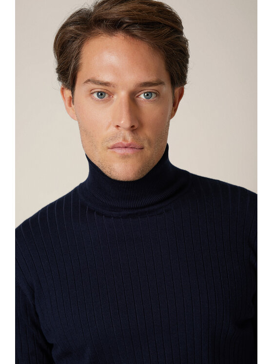 Lancerto Lancerto Sweter Vorn SW073225000086 Granatowy Regular Fit