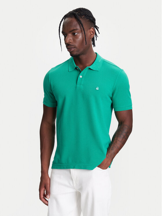 United Colors Of Benetton United Colors Of Benetton Polo 3089J3179 Zelena Regular Fit
