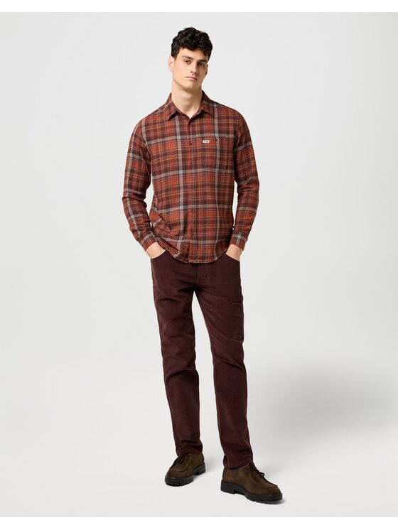 Wrangler Wrangler Spodnie materiałowe GREENSBORO Czerwony Straight Fit