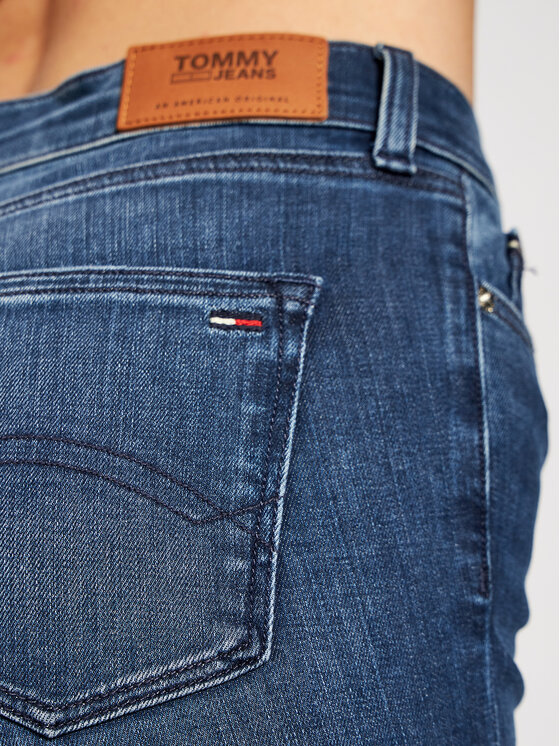 Tommy Jeans Džinsai Skinny Fit Mid Rise Nora DW0DW04414 Tamsiai mėlyna  Skinny Fit • Modivo.lt