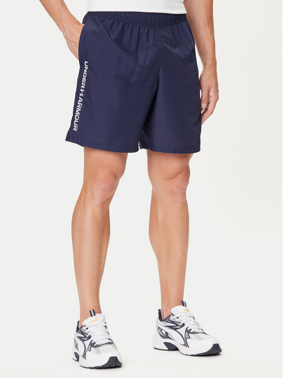 Under Armour Pantaloni scurți sport Ua Woven Wdmk Shorts 1383356-410 Bleumarin Loose Fit