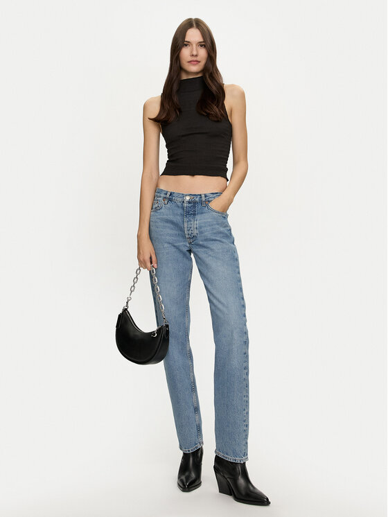 Brave Soul Brave Soul Blúz LV-272CHASEBLK Fekete Slim Fit