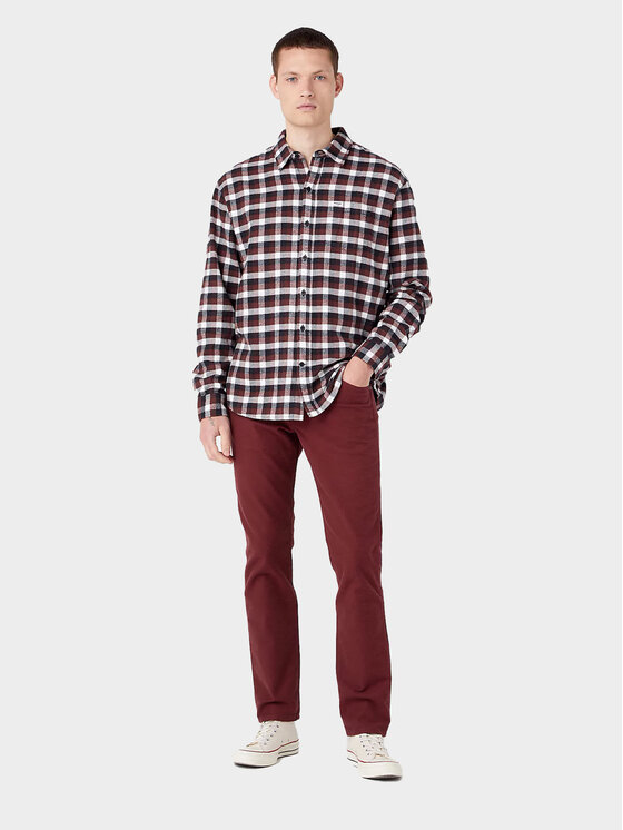 Wrangler Wrangler Spodnie materiałowe GREENSBORO Czerwony Straight Fit
