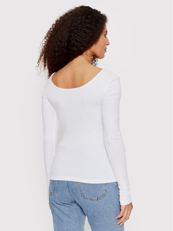 Pieces Pieces Majica Kitte 17101437 Bijela Slim Fit
