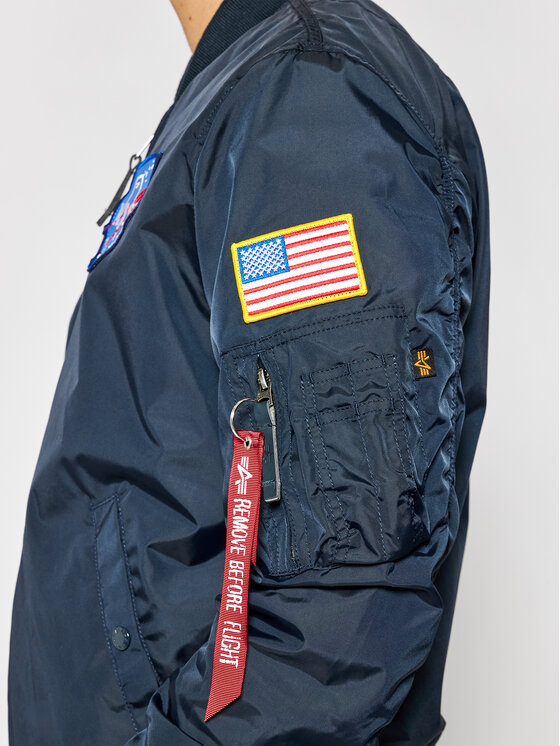 Alpha Industries Alpha Industries Kurtka bomber Ma-1 Nasa Reversible 186101 Granatowy Regular Fit