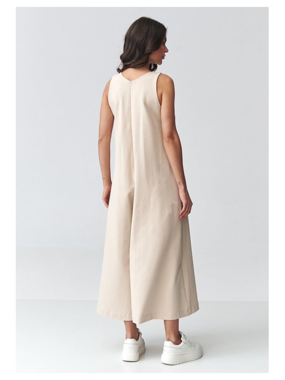 Makadamia Makadamia Kombinezon M919 Beżowy Loose Fit