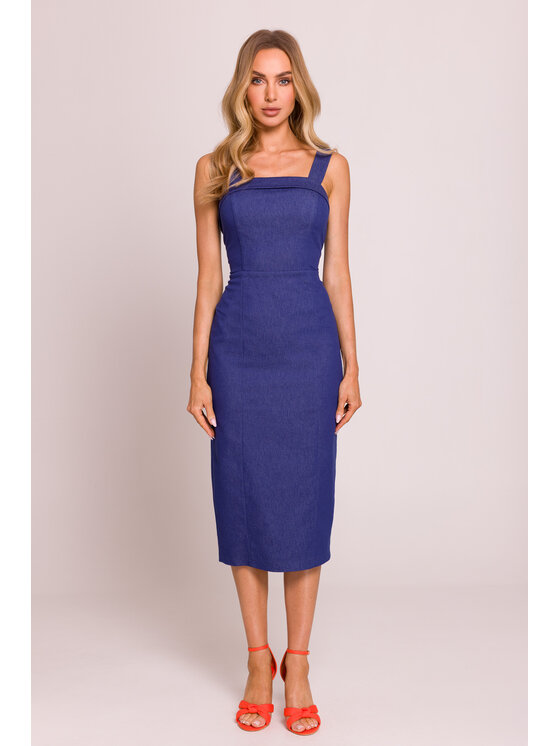 Made of Emotion Made of Emotion Letné šaty M843 Modrá Premium Fit