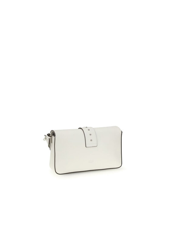 PINKO PINKO Torebka White Leather Shoulder Biały
